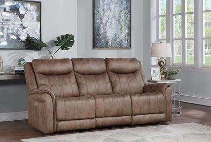 Steve Silver - Morrison Dual-Power Reclining Sofa, Camel - MOR950SC veiw 6