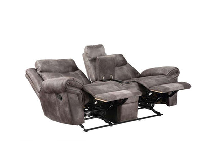 Steve Silver - Nashville Manual Glider Recliner Console Loveseat - Grey - NH850CLG veiw 3