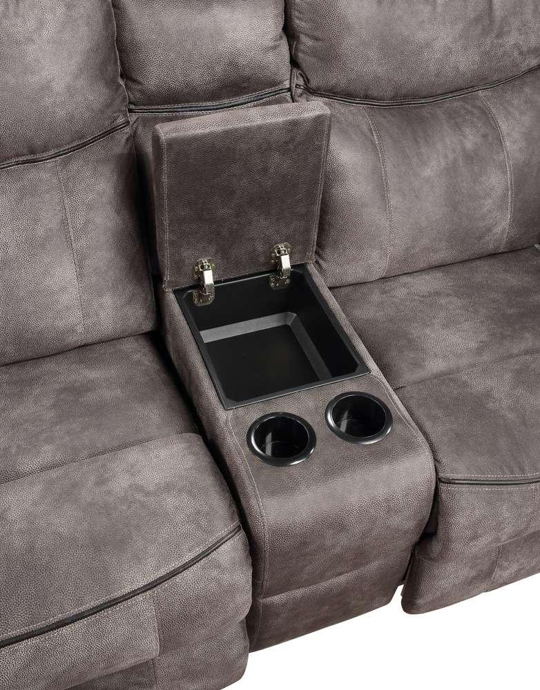 Steve Silver - Nashville Manual Glider Recliner Console Loveseat - Grey - NH850CLG veiw 5