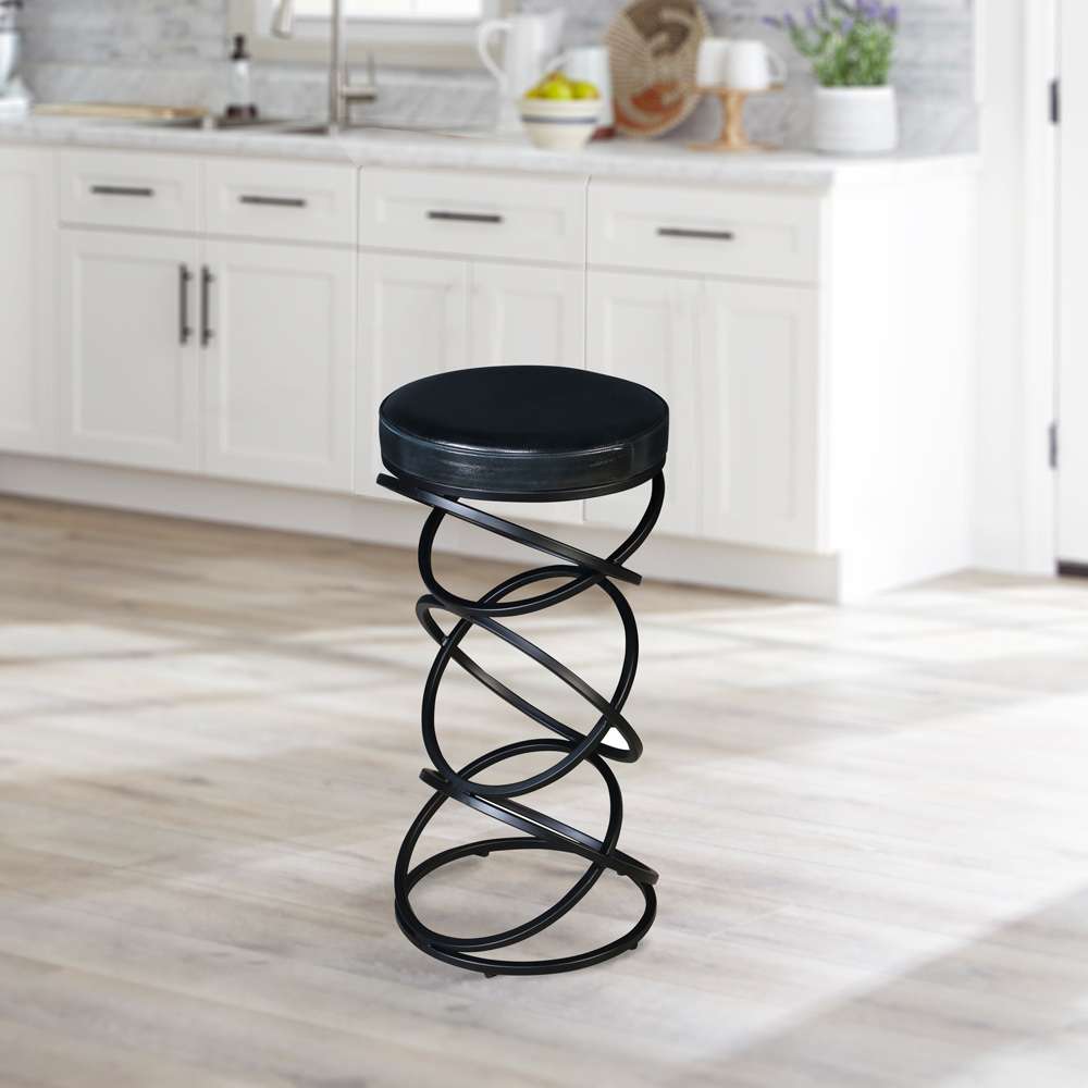 Porter Designs - Polaris Leather 30in Bar Stool, Gray - 02-218-10-6795 veiw 2