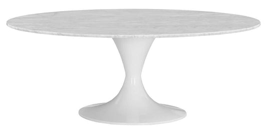 Fairfield Chair Company - Massimo Tulip Cocktail Height Table Base With Carrara Marble 48in Round Table Top White veiw 1