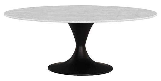 Fairfield Chair Company - Massimo Tulip Cocktail Height Table Base With Carrara Marble 48in Round Table Top Black veiw 1
