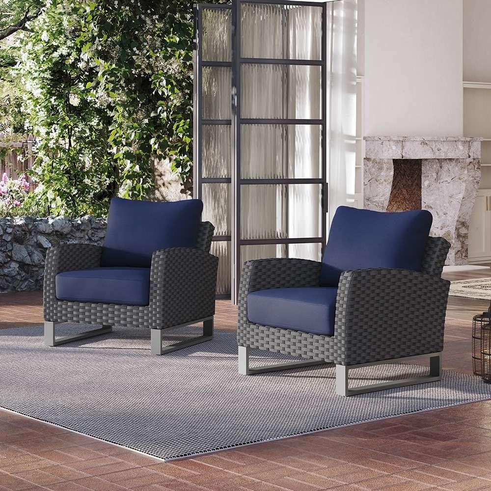 New Classic Furniture - Fiji Outdoor Patio 2Pc Chair Set- Blue - 60-801B-4PC veiw 1