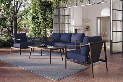New Classic Furniture - Moana 4 Piece Outdoor Conversation Set - Sofa, 2 Club Chairs And Coffee Table-Blue - G814B-4S veiw 2