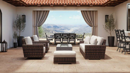 Sunset West - Montecito Ottoman in Canvas Flax w/ Self Welt - SW2501-OTT-FLX-STKIT veiw 2