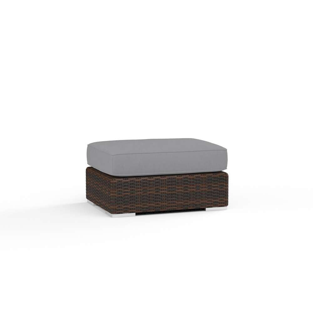Sunset West - Montecito Ottoman in Canvas Granite w/ Self Welt - SW2501-OTT-5402 veiw 1