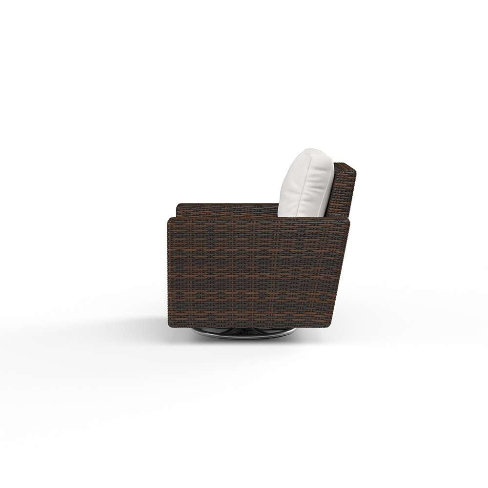 Sunset West - Montecito Swivel Rocker Club Chair in Canvas Flax w/ Self Welt - SW2501-21SR-FX-STKIT veiw 2