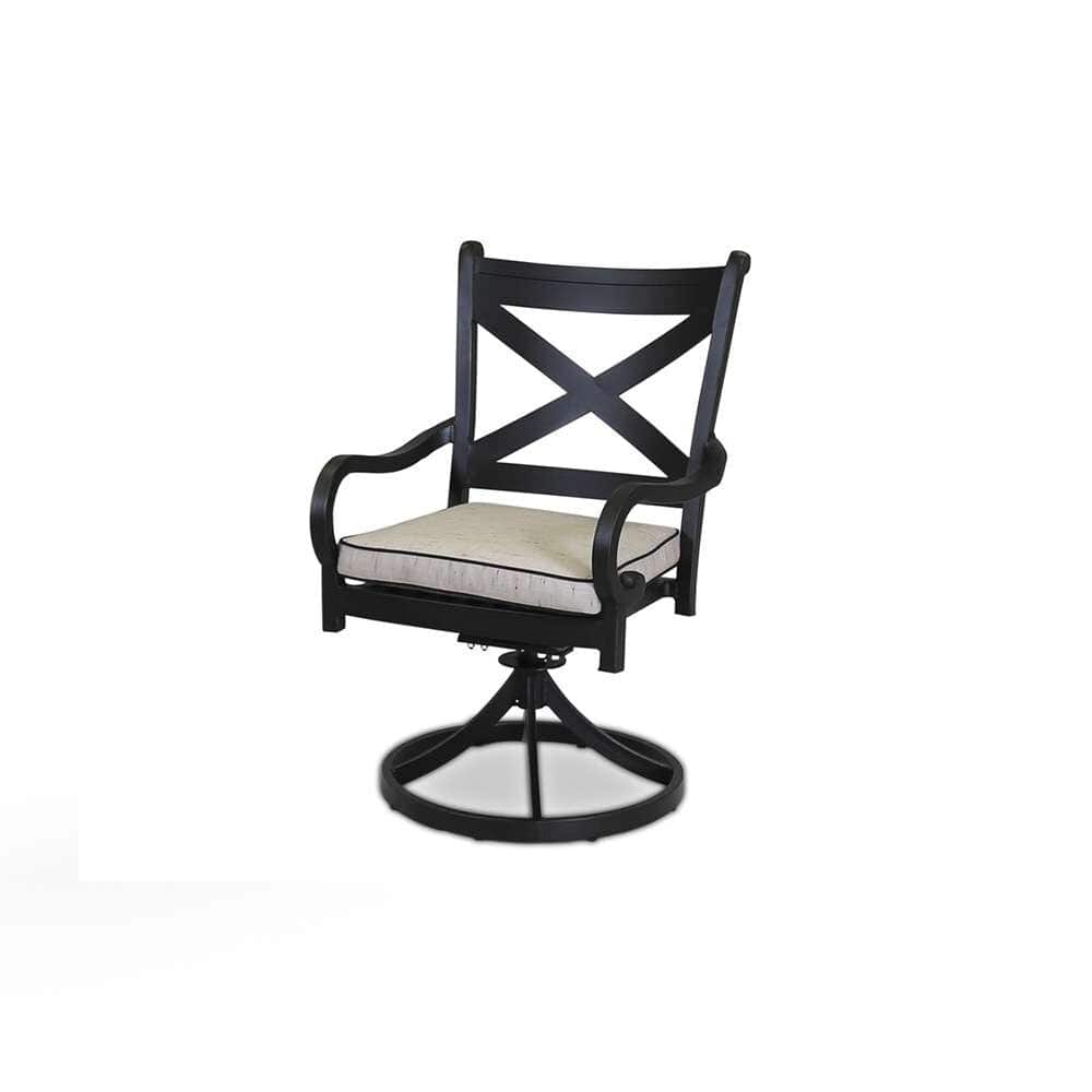 Sunset West - Monterey Swivel Dining Chair in Frequency Sand w/ Contrast Canvas Java Welt - SW3001-11-SAND-STKIT veiw 1