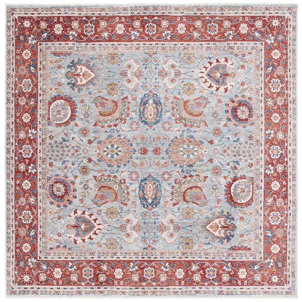 Lauren Ralph Lauren - 1412 Rug - 6-7in X 6-7in Square - Grey Blue / Red veiw 1