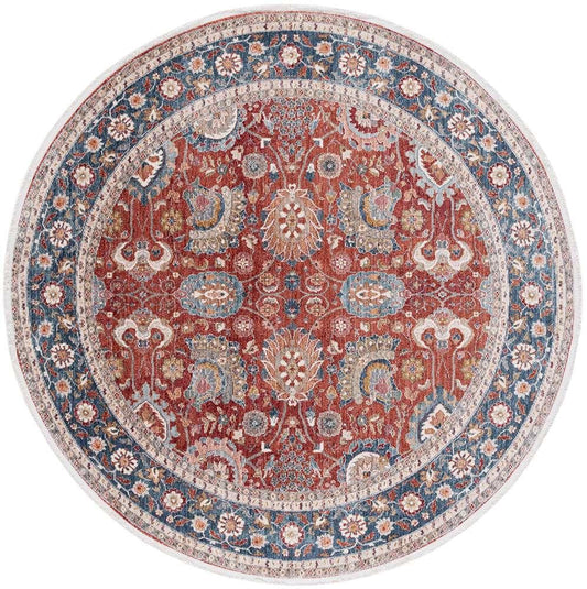 Lauren Ralph Lauren - 1412 Rug - 6-7in X 6-7in Round - Red / Navy Ivory veiw 1