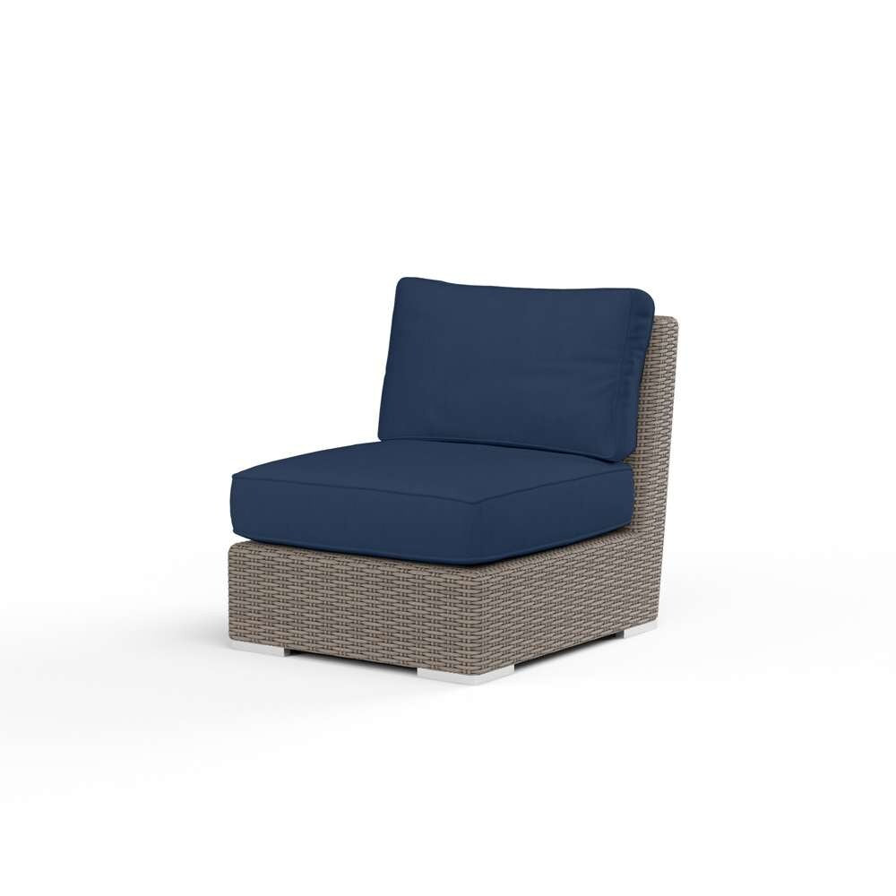 Sunset West - Coronado Armless Club Chair in Spectrum Indigo w/ Self Welt - SW2101-AC-48080 veiw 1