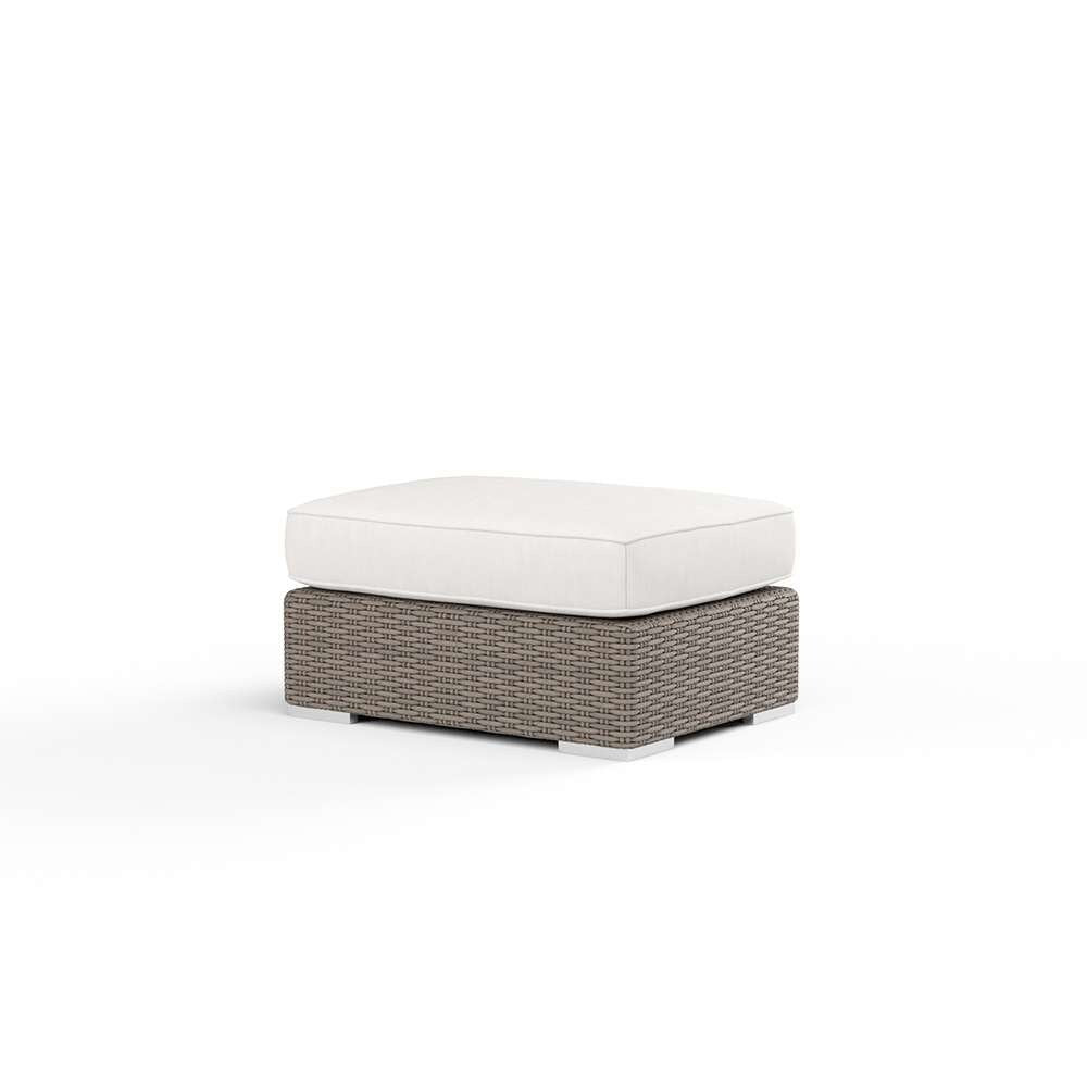 Sunset West - Coronado Ottoman in Canvas Flax w/ Self Welt - SW2101-OTT-FLX-STKIT veiw 1