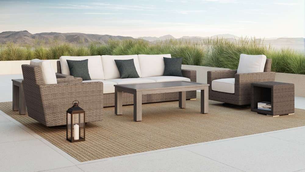 Sunset West - Coronado Swivel Rocker in Canvas Flax w/ Self Welt - SW2101-21SR-FX-STKIT veiw 3