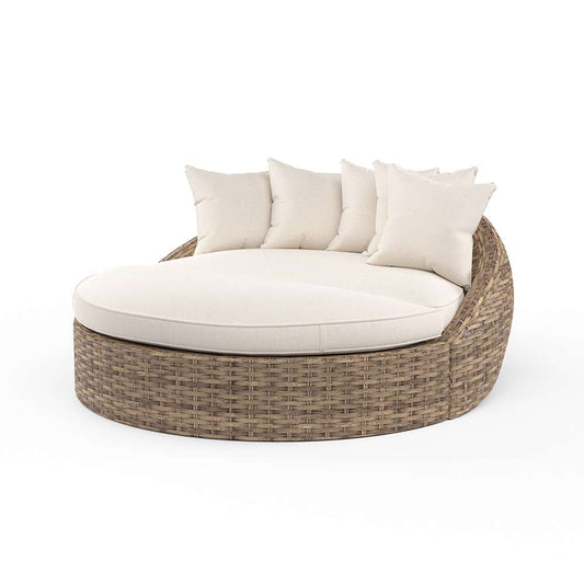 Sunset West - Havana Round Daybed in Canvas Flax w/ Self Welt - SW1701-99OT-FX-STKIT veiw 1