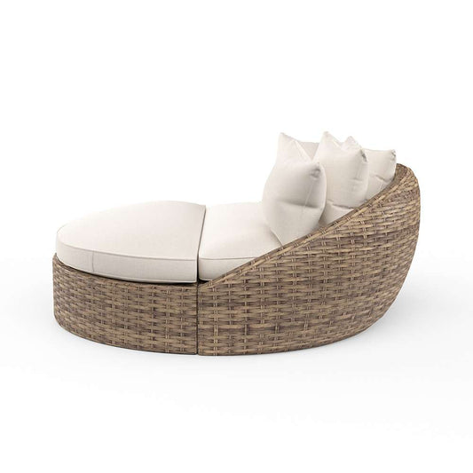 Sunset West - Havana Round Daybed in Canvas Flax w/ Self Welt - SW1701-99OT-FX-STKIT veiw 2