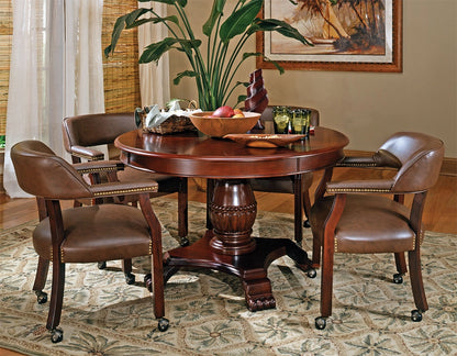 Steve Silver - Tournament Arm Chair w/Casters - Brown - TU500A view 2