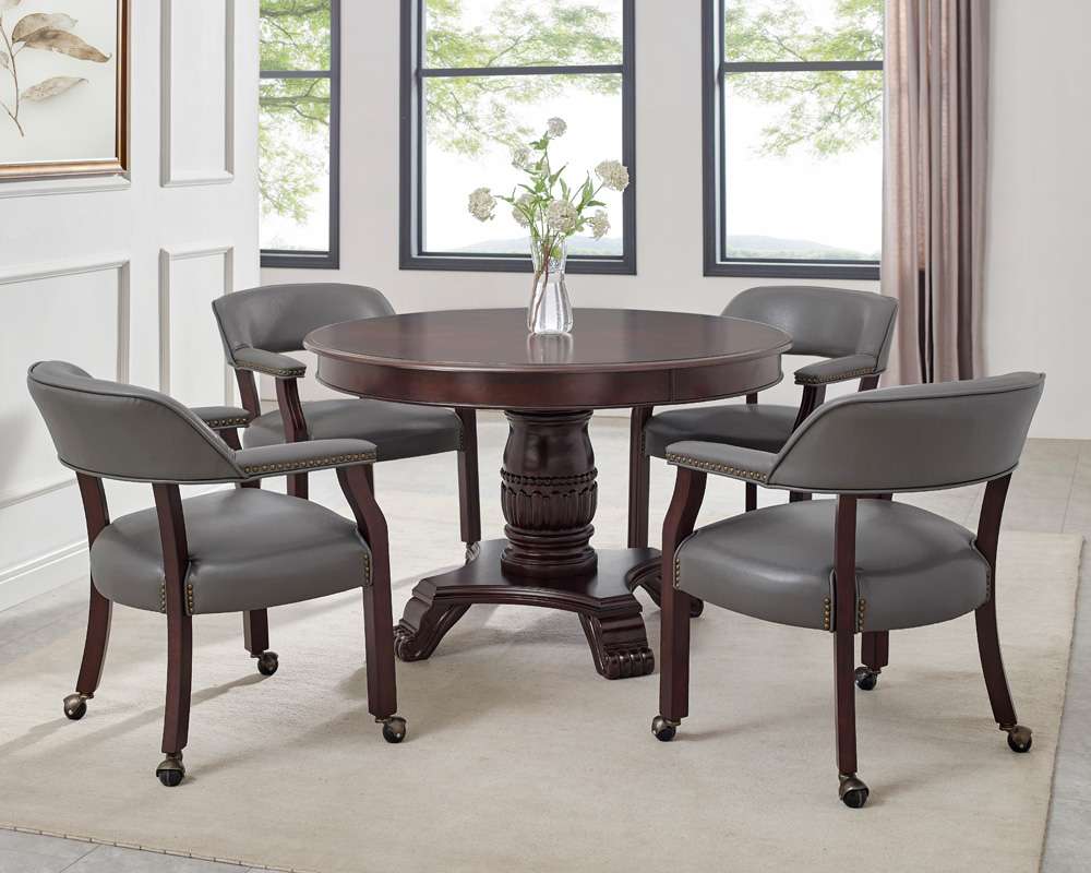Steve Silver - Tournament Arm Chair w/Casters - Gray - TU500AG veiw 4