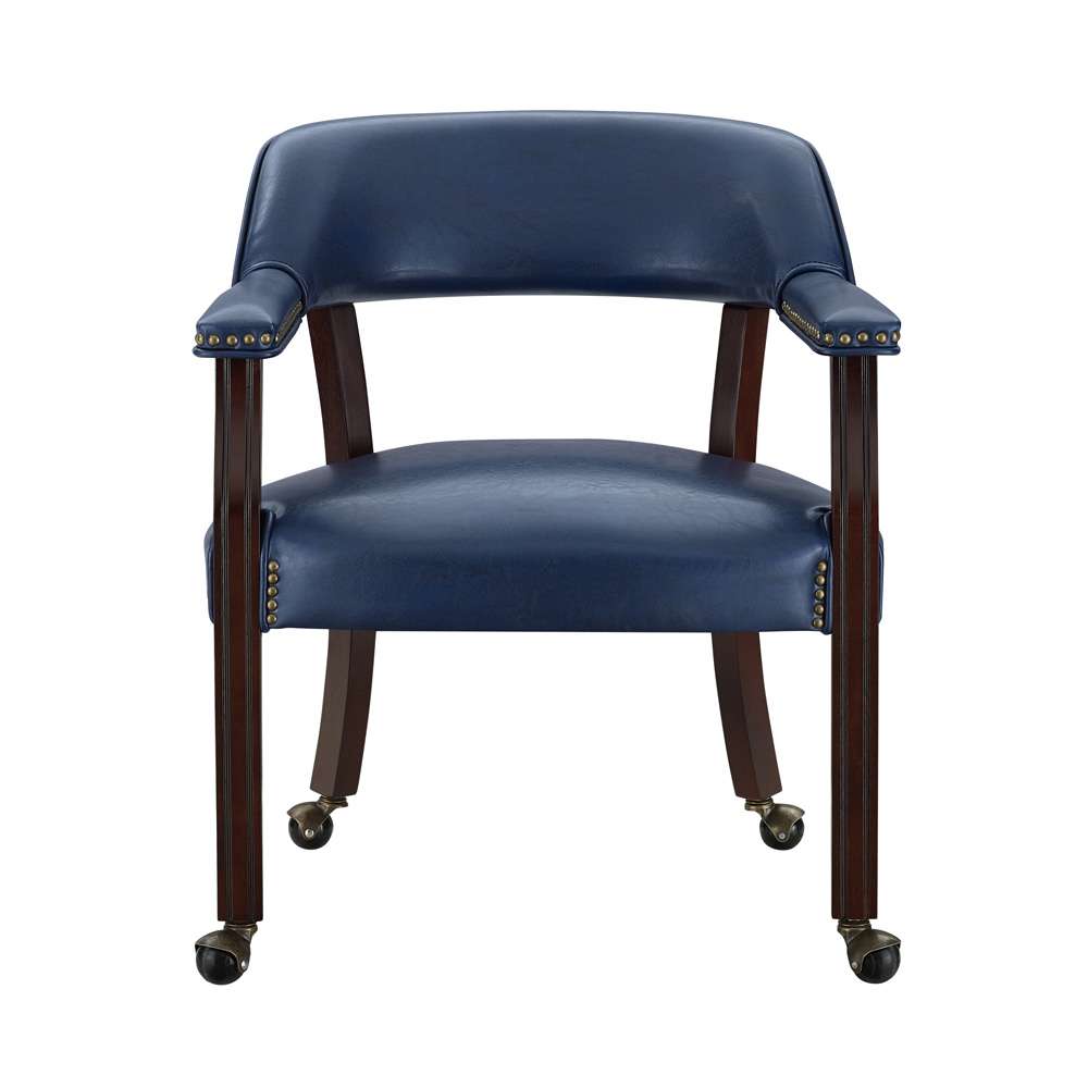 Steve Silver - Tournament Arm Chair w/Casters - Navy - TU500AN veiw 1