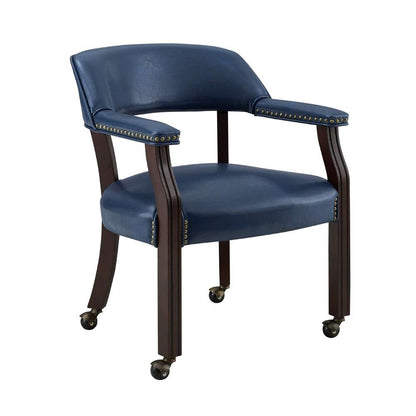 Steve Silver - Tournament Arm Chair w/Casters - Navy - TU500AN veiw 2