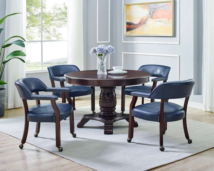 Steve Silver - Tournament Arm Chair w/Casters - Navy - TU500AN veiw 4