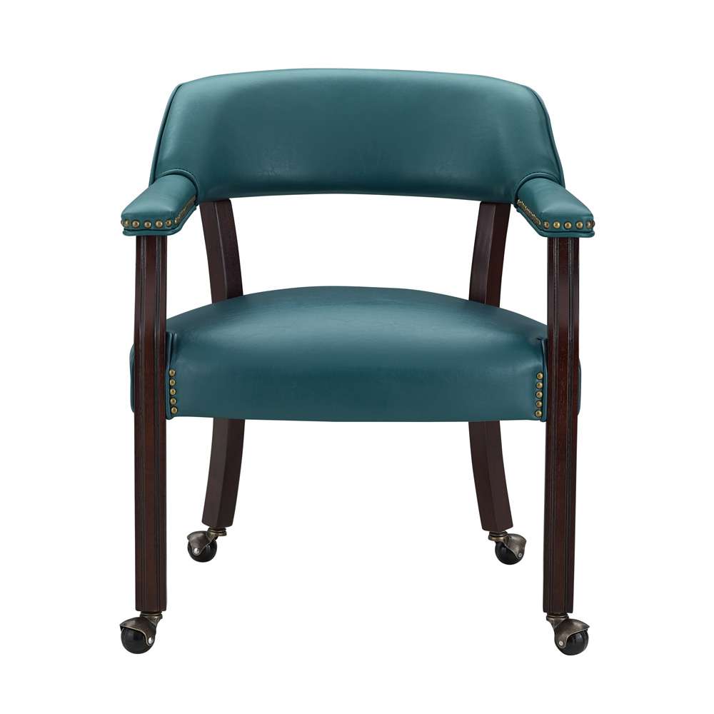Steve Silver - Tournament Arm Chair w/Casters - Teal - TU500AT veiw 1