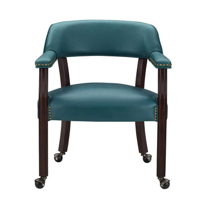 Steve Silver - Tournament Arm Chair w/Casters - Teal - TU500AT veiw 1