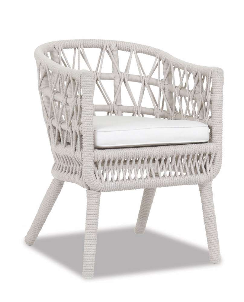 Sunset West - Dana Rope Dining Chair in Linen Canvas w/ Self Welt - SW4301-1-LCAN-STKIT veiw 1