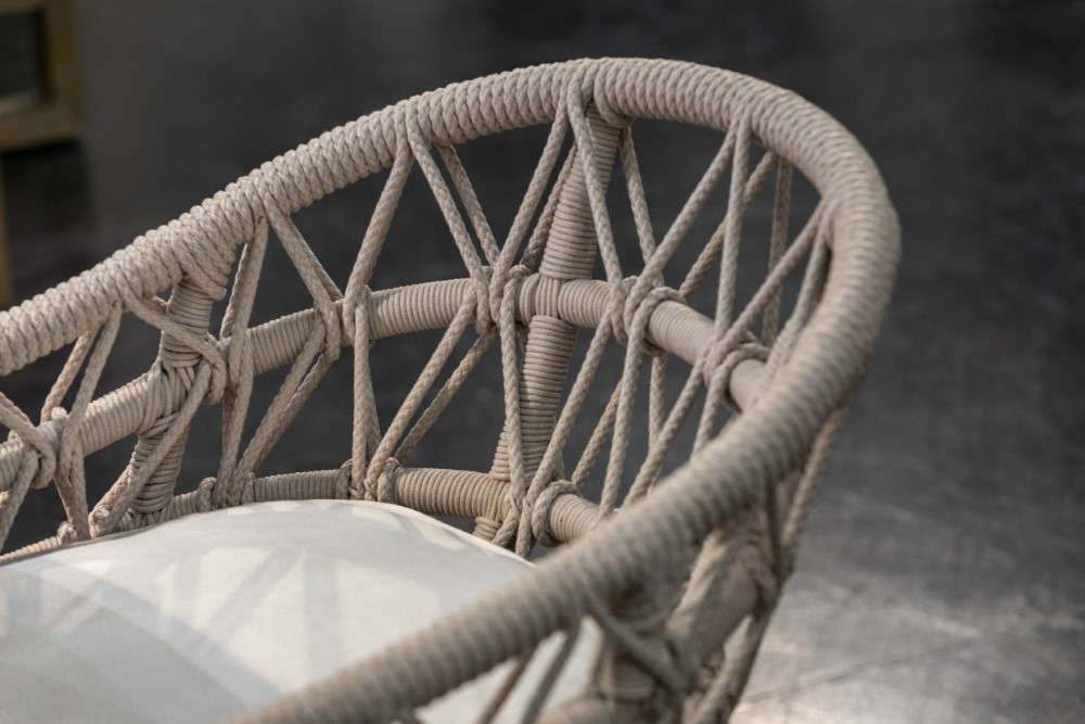 Sunset West - Dana Rope Dining Chair in Linen Canvas w/ Self Welt - SW4301-1-LCAN-STKIT veiw 2