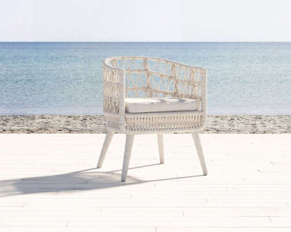 Sunset West - Dana Rope Dining Chair in Linen Canvas w/ Self Welt - SW4301-1-LCAN-STKIT veiw 3