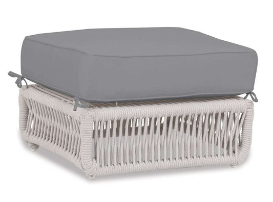 Sunset West - Dana Rope Ottoman in Canvas Granite w/ Self Welt - SW4301-OTT-5402 veiw 1