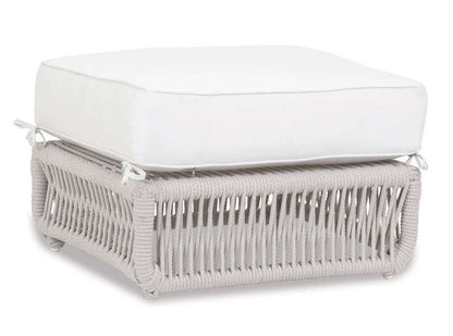 Sunset West - Dana Rope Ottoman in Linen Canvas w/ Self Welt - SW4301-OTT-LCN-STKIT veiw 1