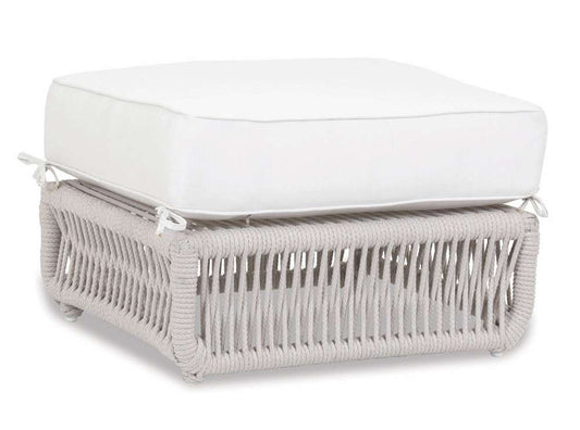 Sunset West - Dana Rope Ottoman in Linen Canvas w/ Self Welt - SW4301-OTT-LCN-STKIT veiw 1