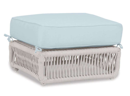 Sunset West - Dana Rope Ottoman in Canvas Skyline w/ Self Welt - SW4301-OTT-14091 veiw 1