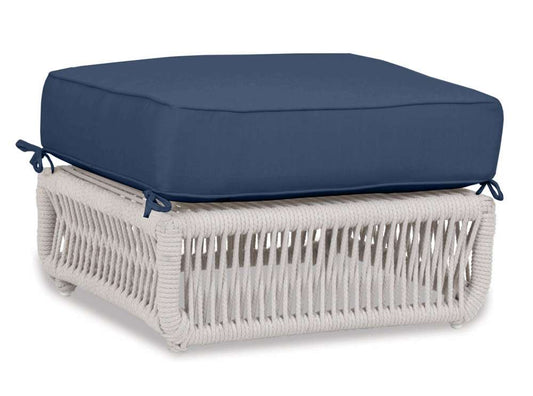 Sunset West - Dana Rope Ottoman in Spectrum Indigo w/ Self Welt - SW4301-OTT-48080 veiw 1