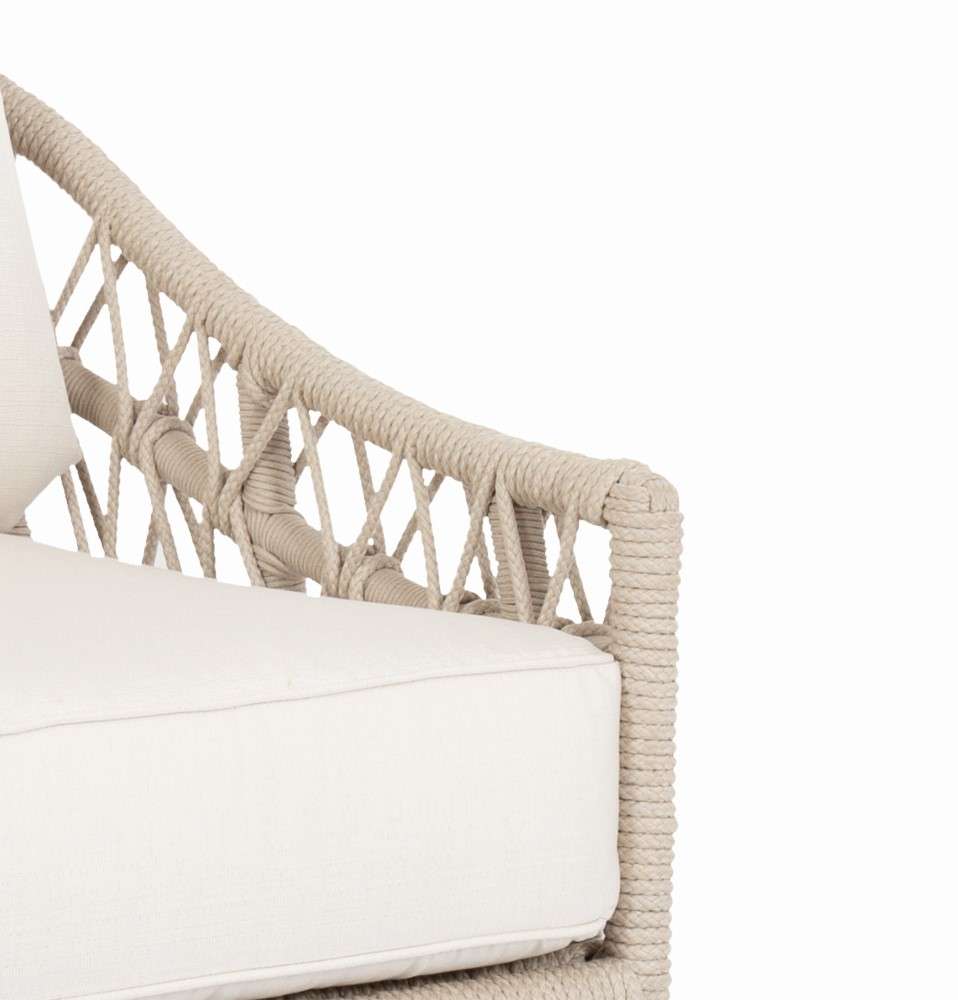 Sunset West - Dana Rope Sofa in Linen Canvas w/ Self Welt - SW4301-23-LCAN-STKIT veiw 2