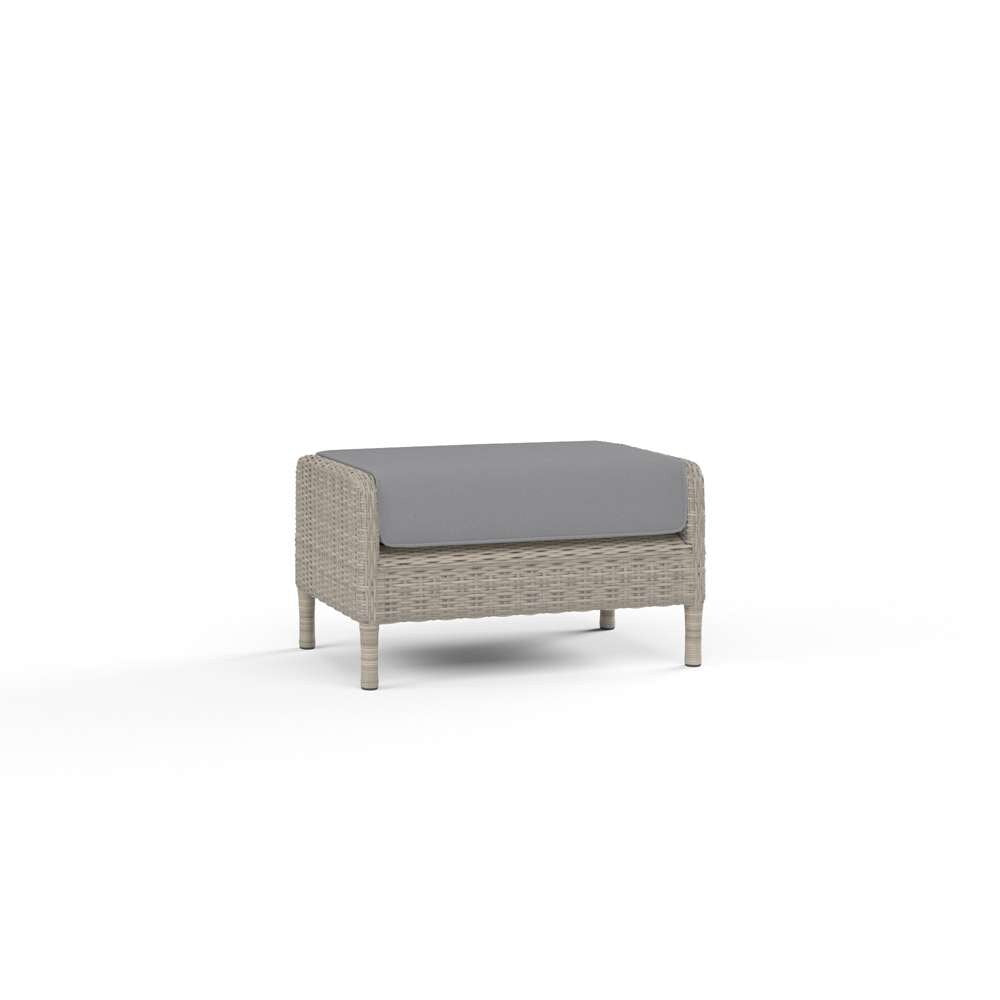 Sunset West - Manhattan Ottoman in Canvas Granite w/ Self Welt - SW3301-OTT-5402 veiw 1