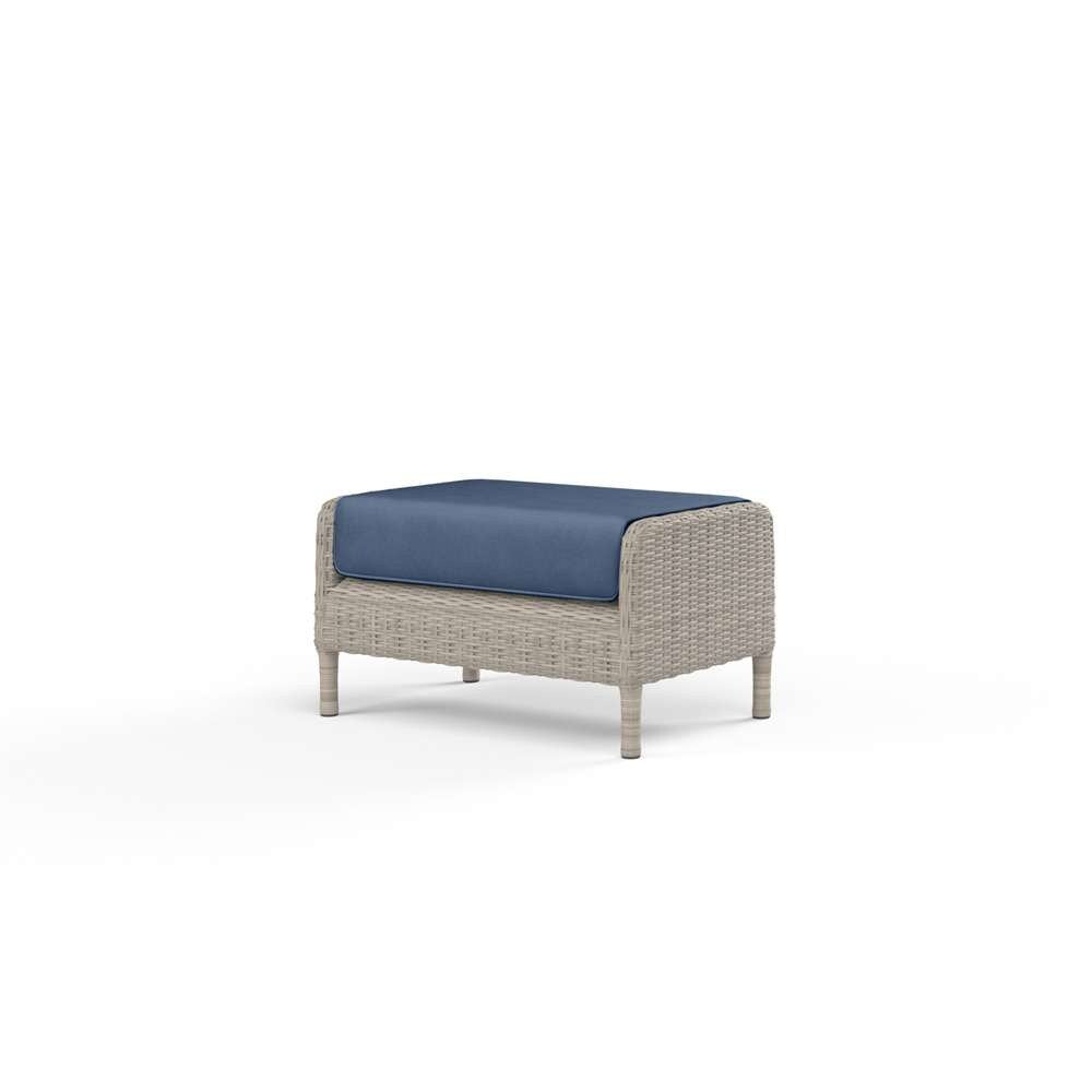 Sunset West - Manhattan Ottoman in Spectrum Indigo w/ Self Welt - SW3301-OTT-48080 veiw 1