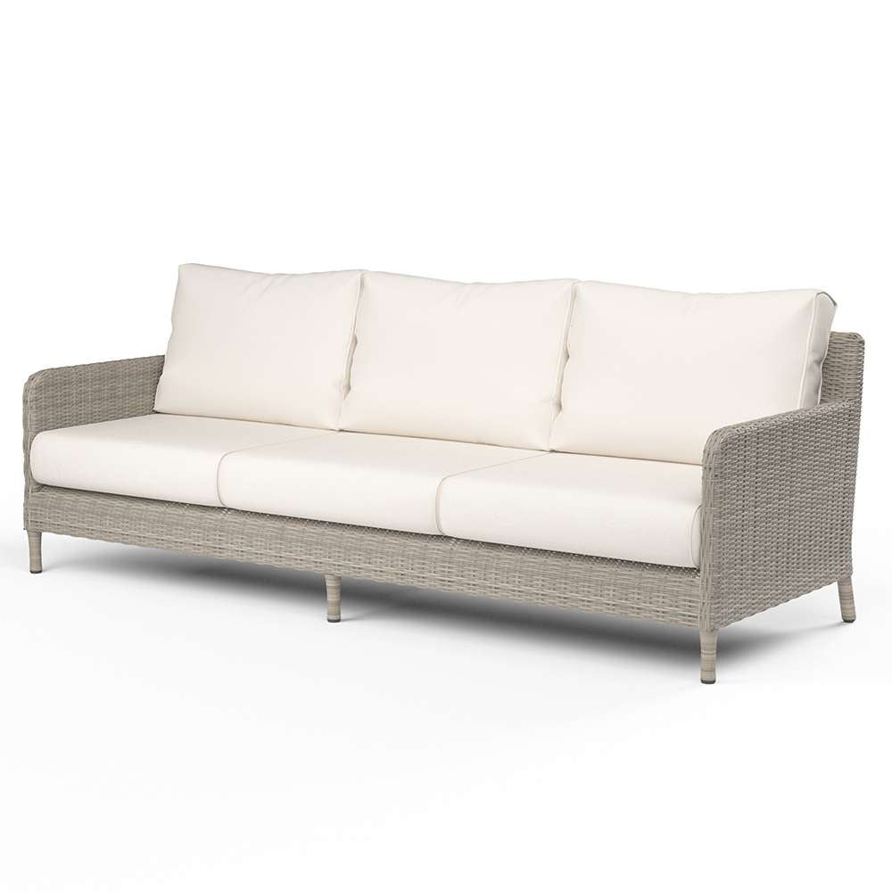 Sunset West - Manhattan Sofa in Linen Canvas w/ Self Welt - SW3301-23-LCAN-STKIT veiw 1