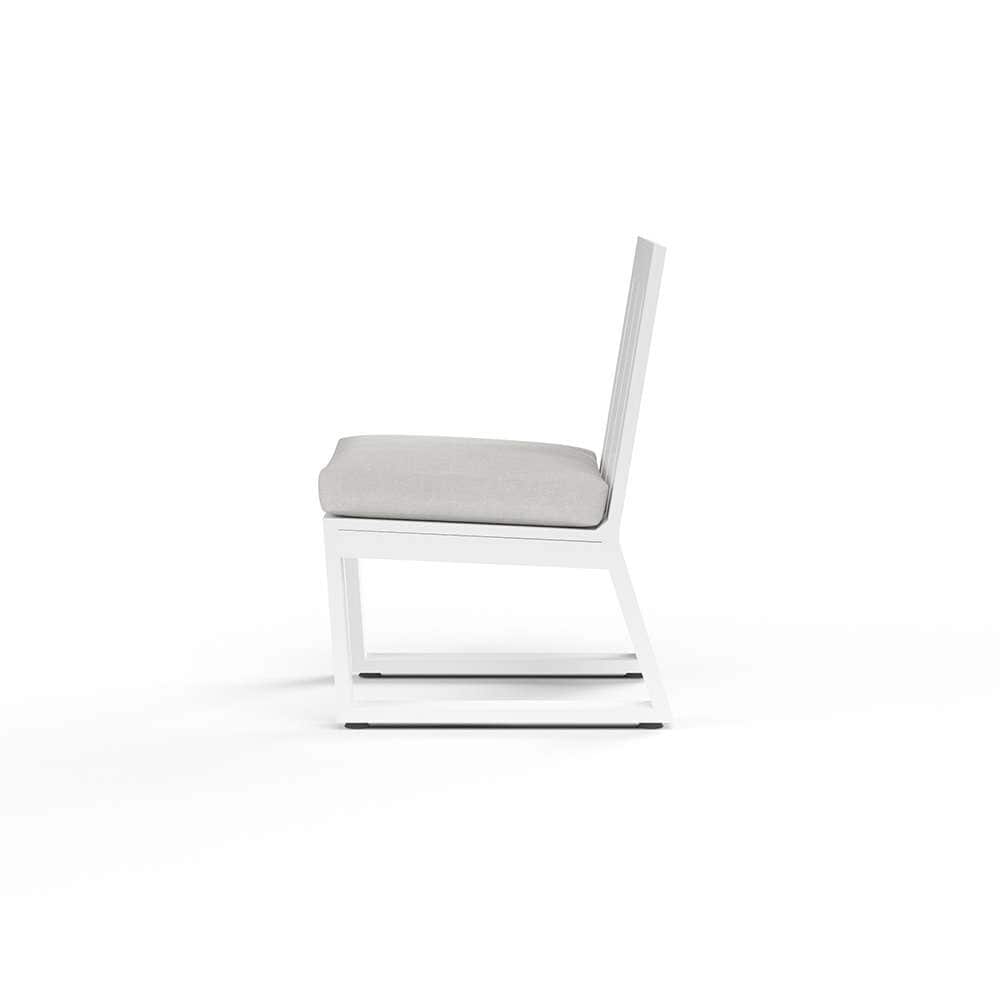 Sunset West - Newport Armless Dining Chair in Cast Silver, No Welt - SW4801-1A-SLVR-STKIT veiw 2