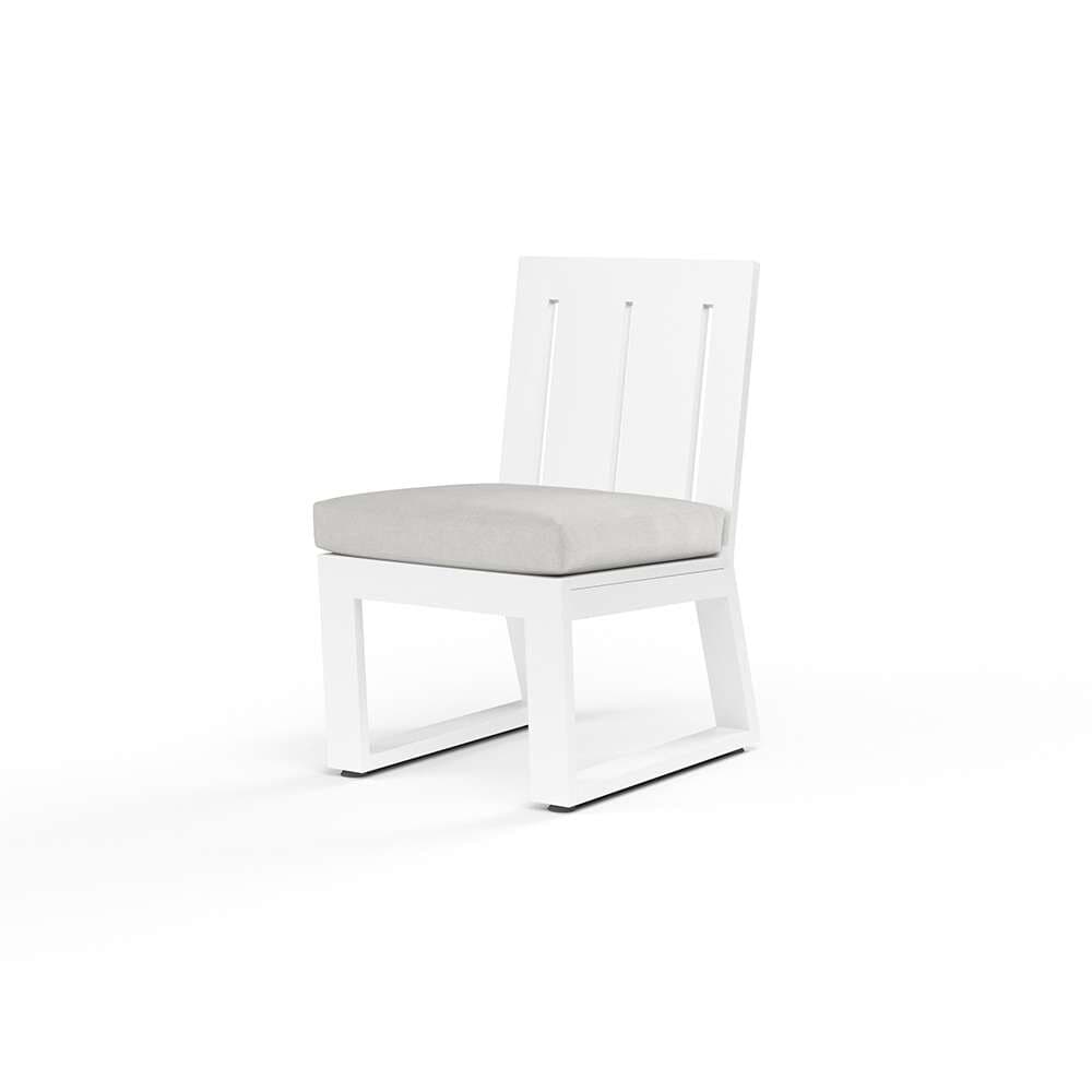 Sunset West - Newport Armless Dining Chair in Cast Silver, No Welt - SW4801-1A-SLVR-STKIT veiw 3