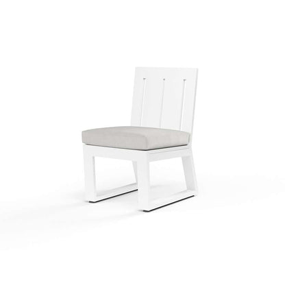 Sunset West - Newport Armless Dining Chair in Cast Silver, No Welt - SW4801-1A-SLVR-STKIT veiw 3