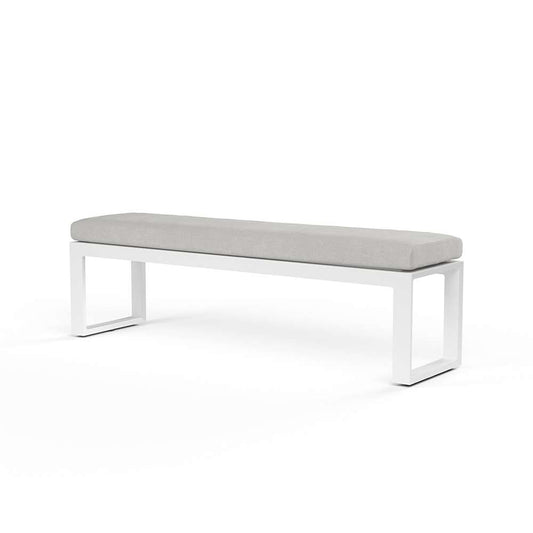 Sunset West - Newport Dining Bench in Cast Silver, No Welt - SW4801-BNC-SLV-STKIT veiw 1