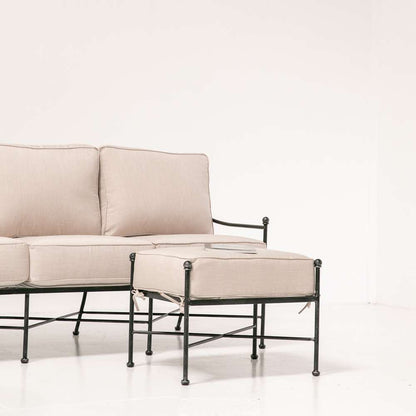 Sunset West - Provence Ottoman in Canvas Flax w/ Self Welt - SW3201-OTT-FLX-STKIT veiw 2