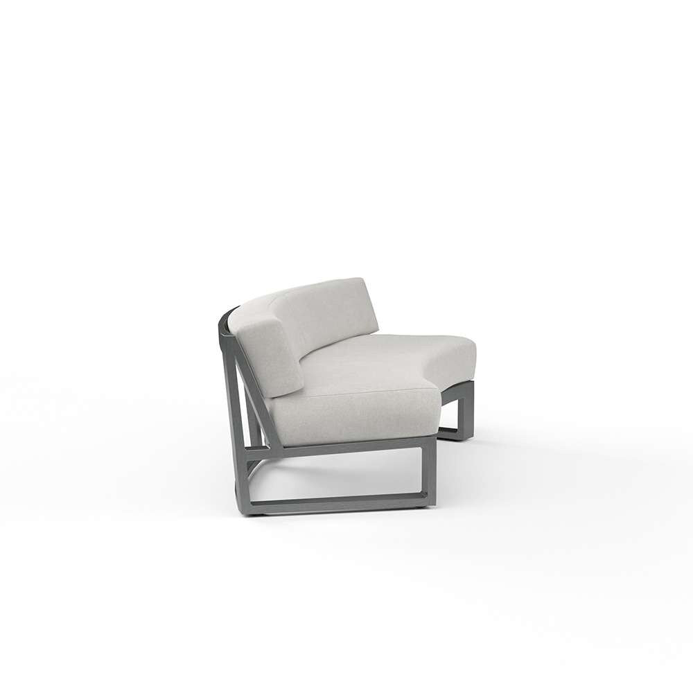 Sunset West - Redondo Curved Sofa in Cast Silver, No Welt - SW3801-CRV-SLV-STKIT veiw 2