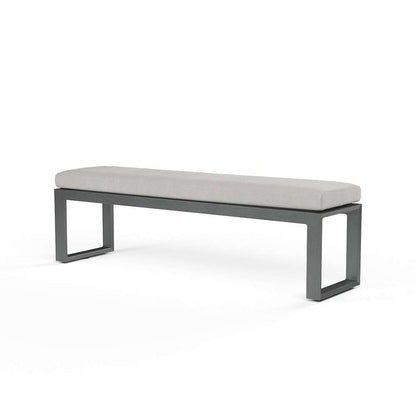 Sunset West - Redondo Dining Bench in Cast Silver, No Welt - SW3801-BNC-SLV-STKIT veiw 1
