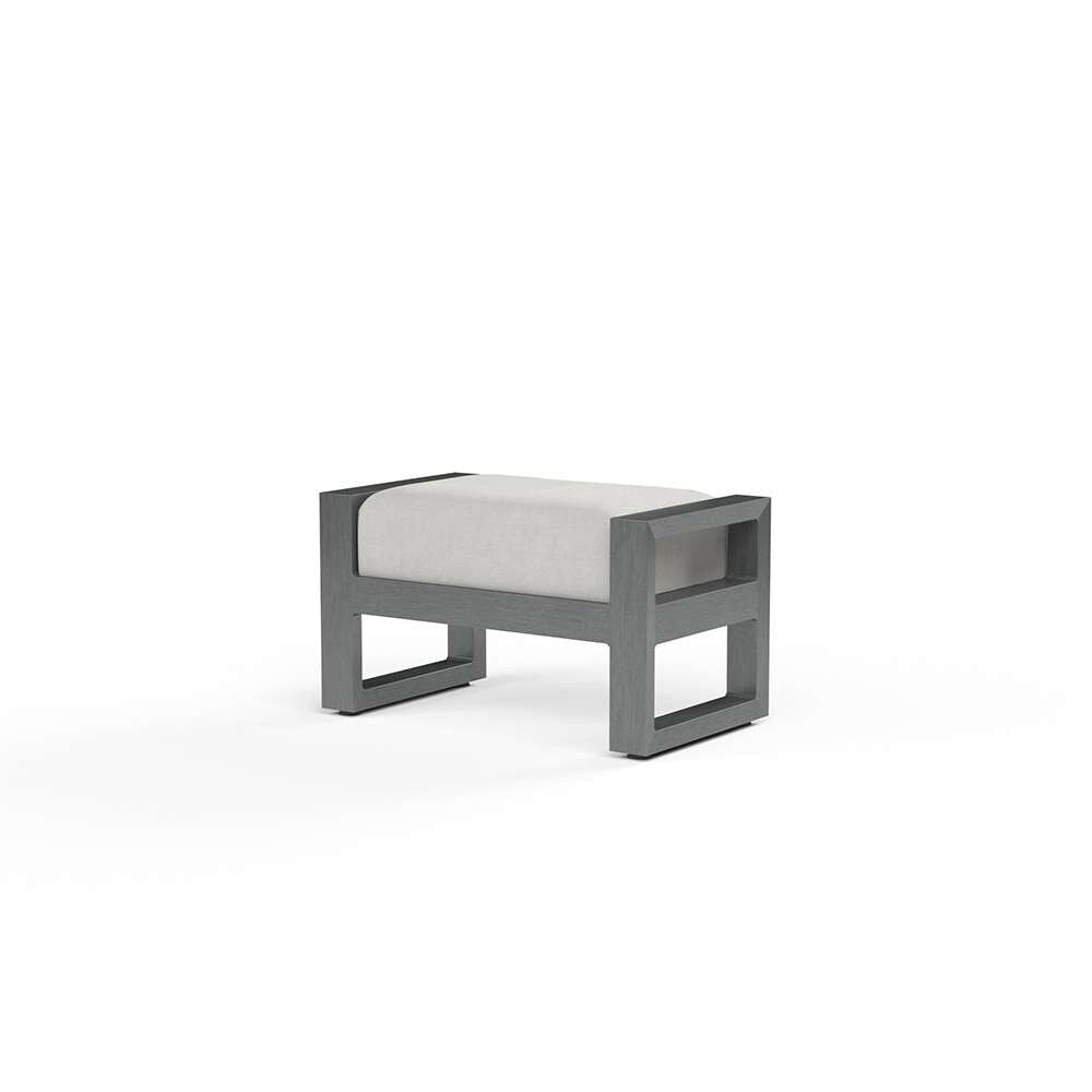 Sunset West - Redondo Ottoman in Cast Silver, No Welt - SW3801-OTT-SLV-STKIT veiw 1