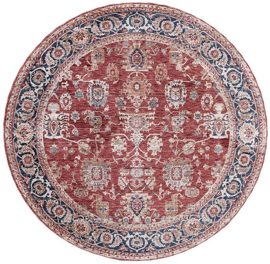 Lauren Ralph Lauren - Bennet Rug - 6-7in X 6-7in Round - Red / Dark Blue veiw 1