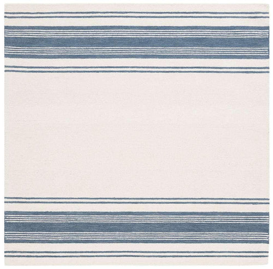Lauren Ralph Lauren - Drift Stripe Rug - 6 X 6 Square - Ivory / Blue veiw 1