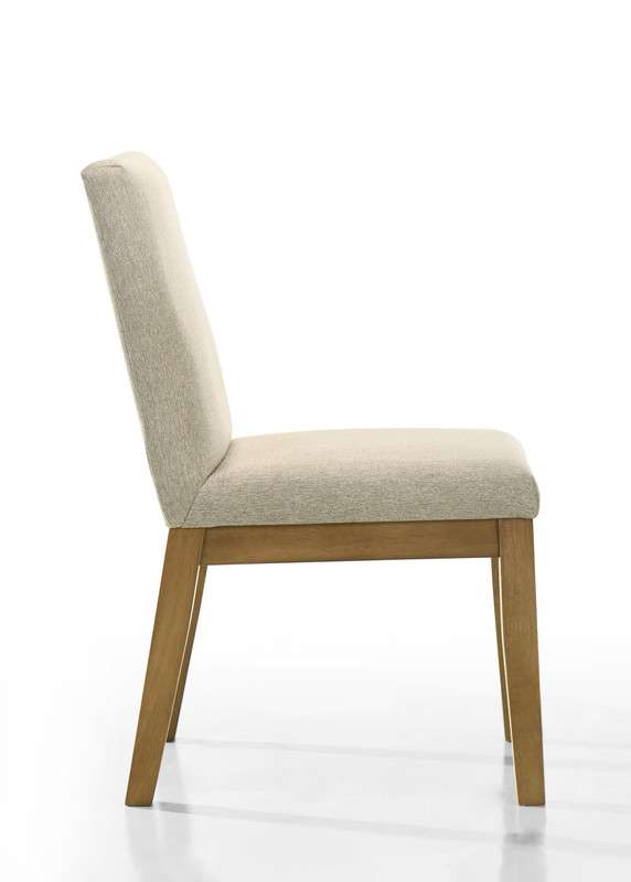 Lilola Home - Jasper Driftwood Finish 7 Piece 59inW Round Dining Table Set with Beige Fabric Chairs - 30018-4 veiw 10