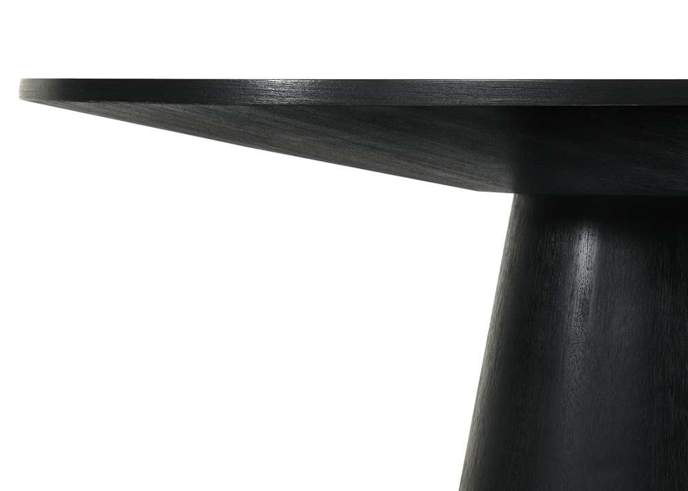 Lilola Home - Jasper Ebony Black 7 Piece 59inW Round Dining Table Set with Beige Fabric Chairs - 30016-4 veiw 5